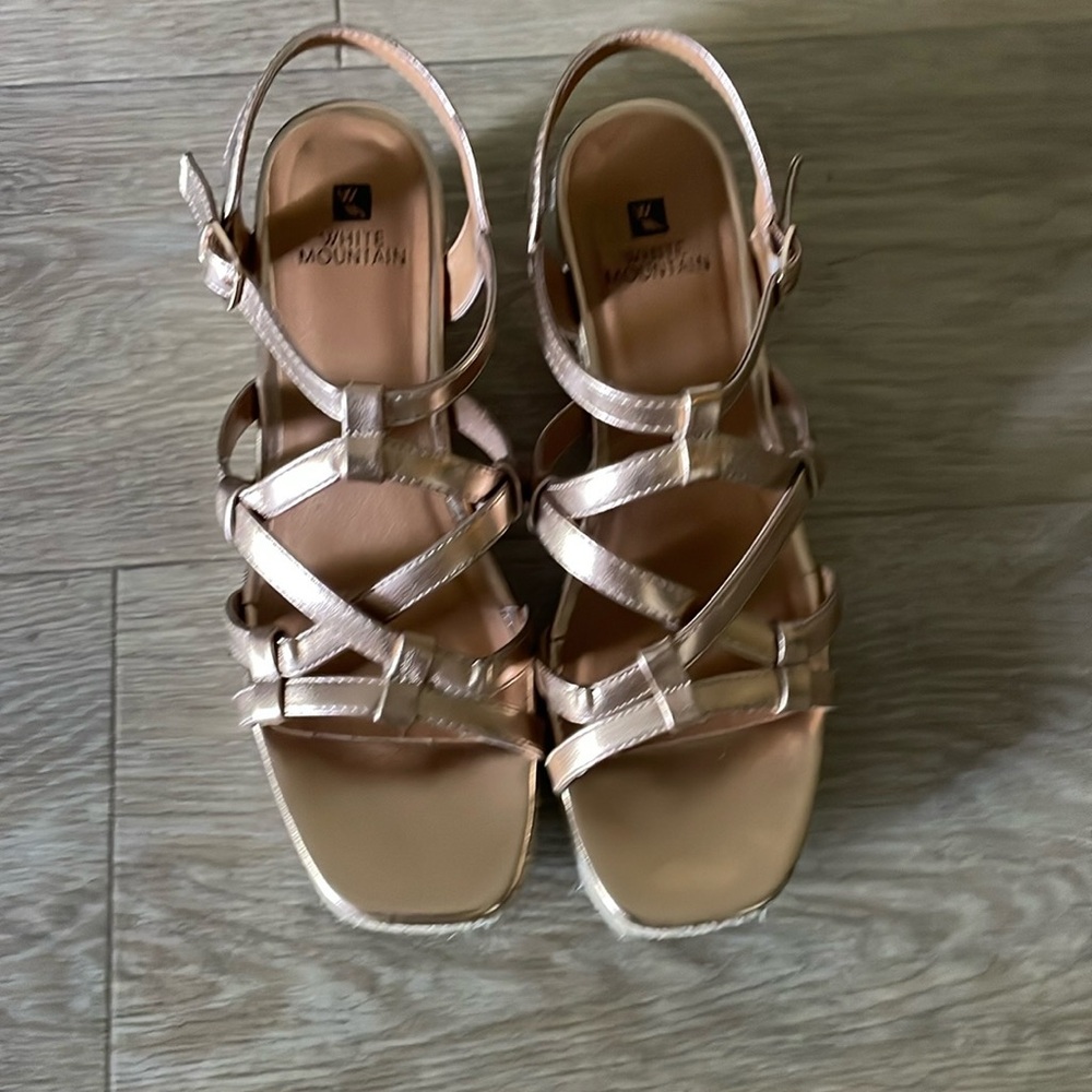 White Mountain gold crappy sandals – barely worn.
